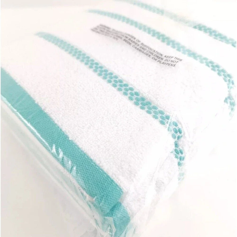 HOME REFLECTIONS EMBROIDERED HAND TOWEL 100% COTTON HAND TOWELS 4 PCS SET NEW